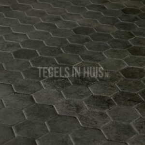 muretto gerhy plomo antraciet 17x52 hexagon motief