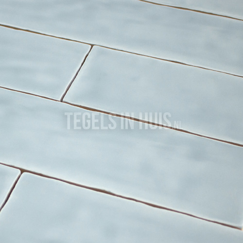 eq langwerpige witjes 7,5x30 cm handvorm wandtegel aqua blauw glans