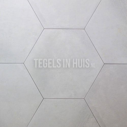 hexagon zeshoek tegels licht grijs 25x30cm