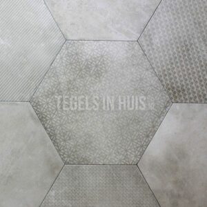 Hexagon Decor – Zeshoek tegels Zilver 25x30cm