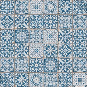 vintage vloertegel fs faenza a blauw 33x33 9 in 1