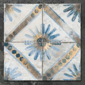 vintage vloertegel fs marrakech bleu 45x45cm 4 in 1