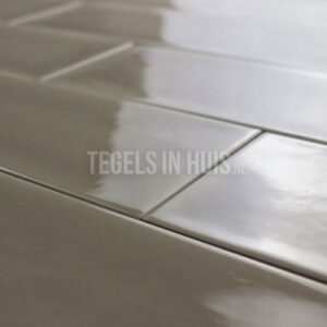 wandtegel 10x30 cm aria bruin glans handvorm look