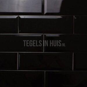 wandtegel metro 10x30 cm glans zwart