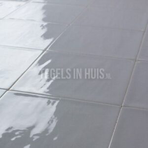 Wandtegel 15×15 cm Artic grijs gris handvorm look