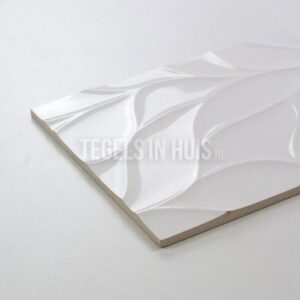 wandtegel glans wit 30x90 waves