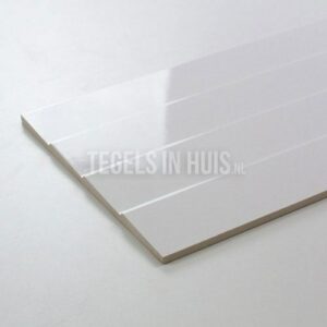 wandtegel glans wit lamellen 30x90