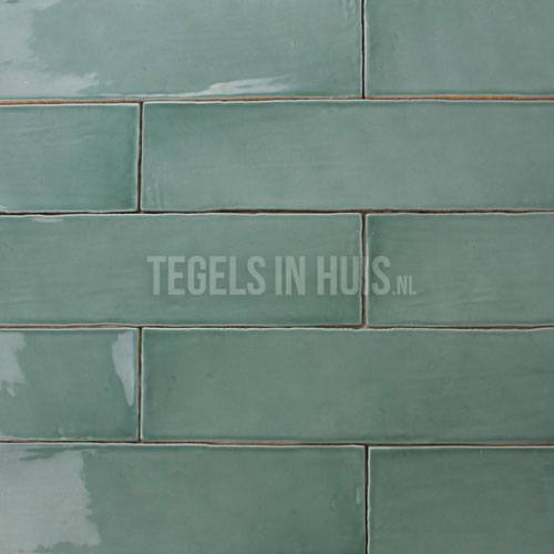 eq langwerpige witjes 7,5x30 cm handvorm wandtegel glans jade groen