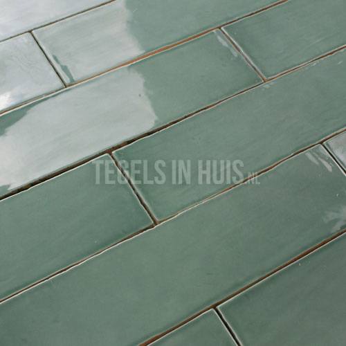 eq langwerpige witjes 7,5x30 cm handvorm wandtegel glans jade groen