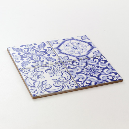 wandtegel 20x20 zaragon mat blauw mix decor