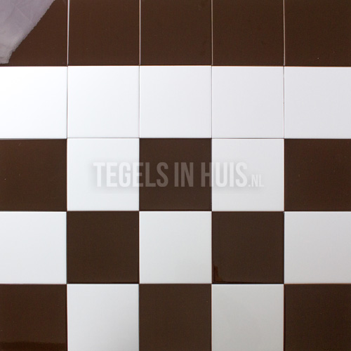wandtegels chocolate bruin glans 15x15