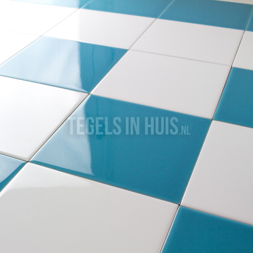 wandtegels azul turquoise glans 15x15