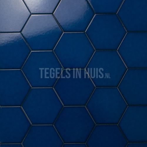 wandtegel scale hexagon honingraad 6 hoekig eclectic blauw 12,4x10,7 craquelé