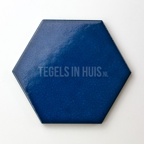 wandtegel scale hexagon honingraad 6 hoekig eclectic blauw 12,4x10,7 craquelé