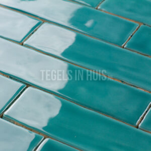 Wandtegel handvorm 5×25 aquamarine blauw groen teal