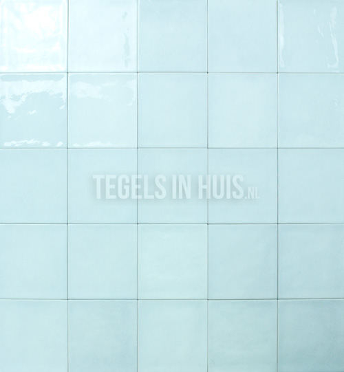 handvorm wandtegel 13x13 licht blauw soft glans