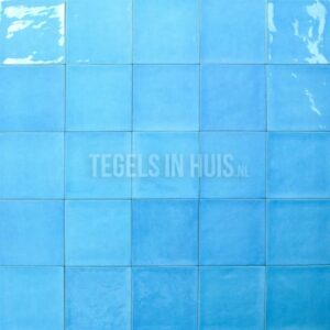 handvorm wandtegel 13x13 blauw soft glans
