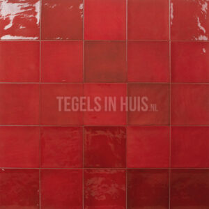handvorm wandtegel 13x13 rood soft glans