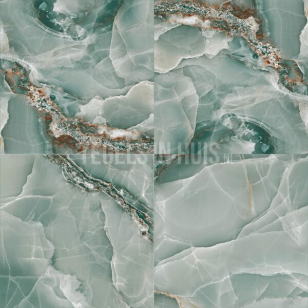 vloertegel onix marmer turquoise gepolijst 120x120 gerectificeerd (minimale afname van 57,6 m2)