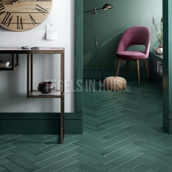 vloertegel stromboli mat teal groen viridian 9,2x36,8