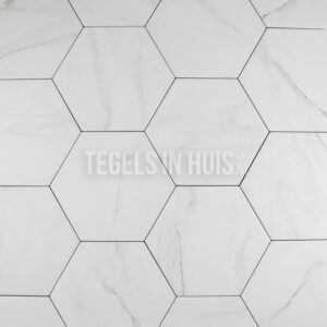 Vloertegel / wandtegel Hexagon marmer calacatta goud 20×24