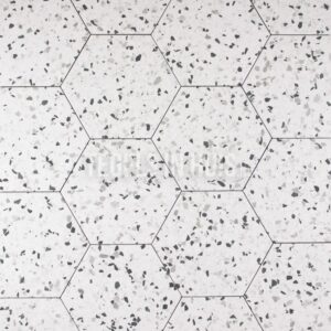 Vloertegel / wandtegel Tempo hexagon terrazzo wit kleur mix 20×24