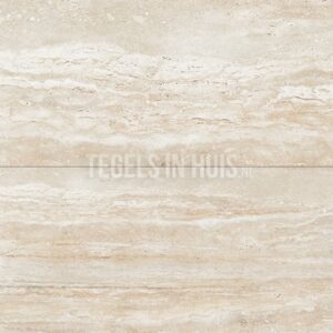 Vloertegel / wandtegel Travertin beige gepolijst 60×120 gerectificeerd