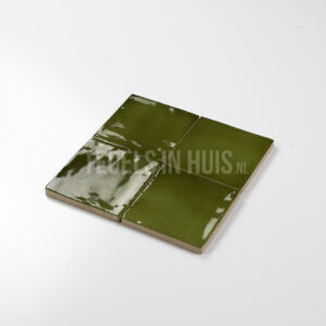 wandtegel 10x10 manacor basil groen handvorm glans