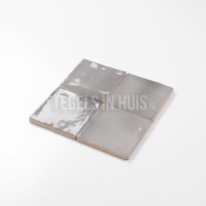 wandtegel 10x10cm manacor mercury grijs handvorm glans