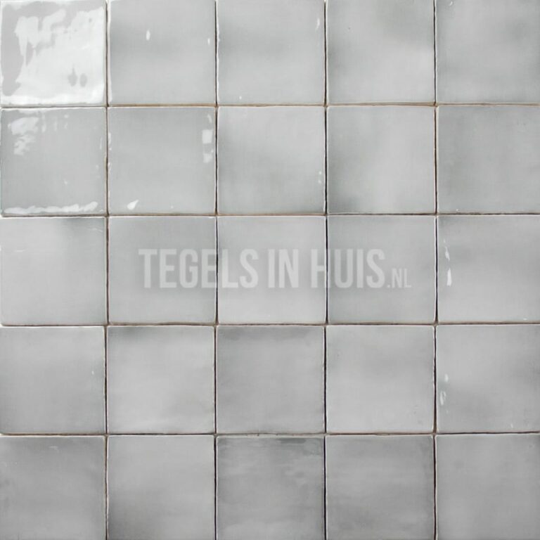 wandtegel 10x10cm manacor mercury grijs handvorm glans