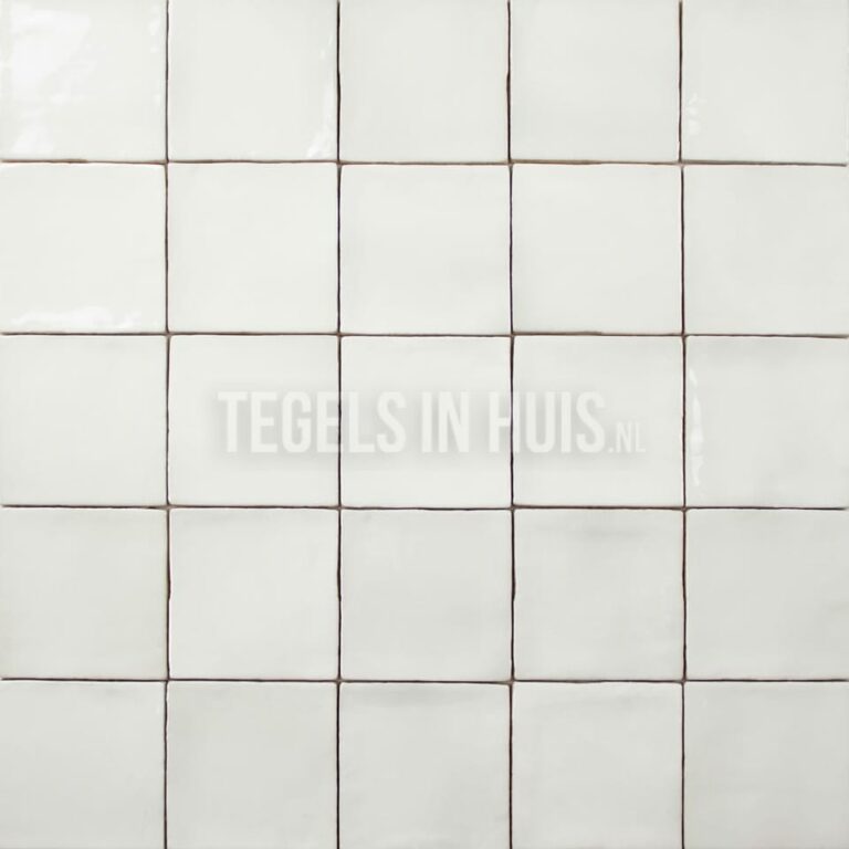wandtegel 10x10cm manacor wit handvorm glans