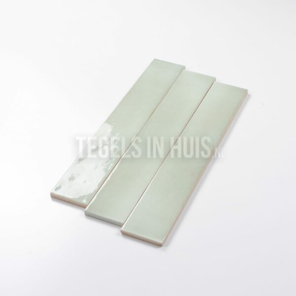 wandtegel 6,5x40 manacor mint groen handvorm glans