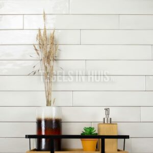 wandtegel 6,5x40cm manacor wit handvorm glans