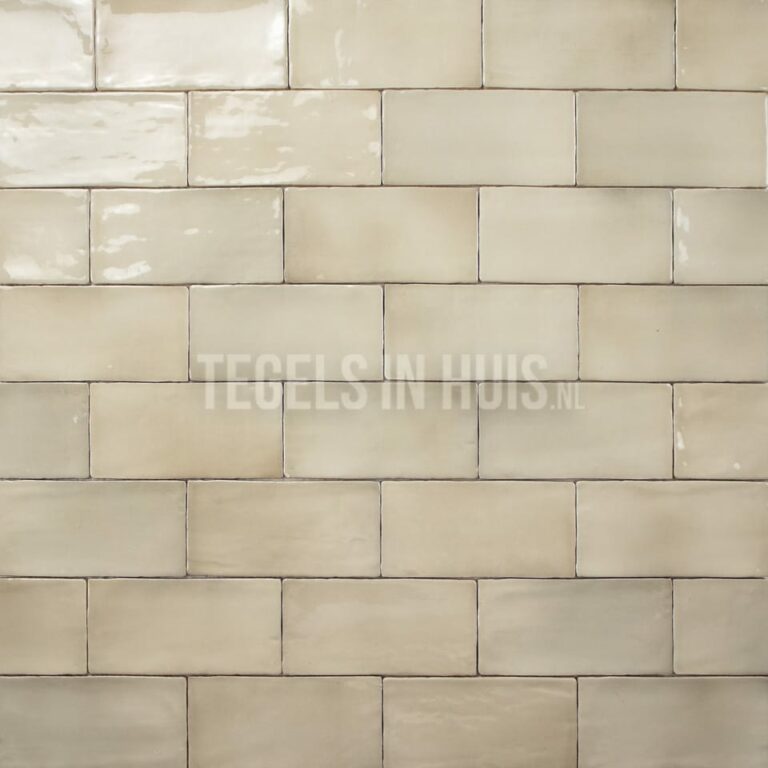 wandtegel 7,5x15cm manacor argile beige handvorm glans