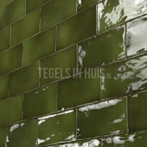 wandtegel 7,5x15 manacor basil groen handvorm glans