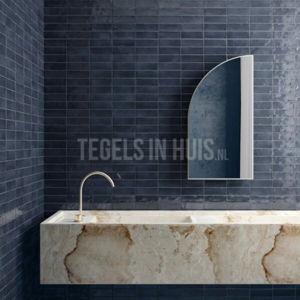 wandtegel coco donker blauw night glans 5x15