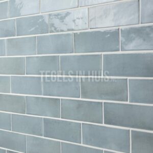 wandtegel coco licht blauw grass glans 5x15