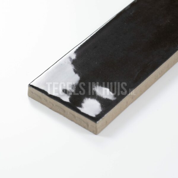 wandtegel coco zwart hat glans 5x15
