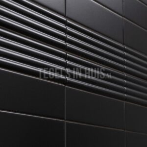 wandtegel costa nova onda zwart mat 5x20