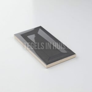 wandtegel evolution in metro glans donker grijs 7,5x15 cm