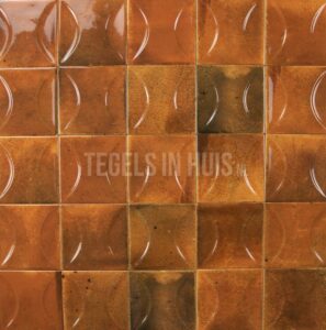 Wandtegel Hanoi caramel geel decor 10×10