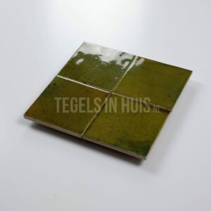 wandtegel hanoi olijf groen 10x10
