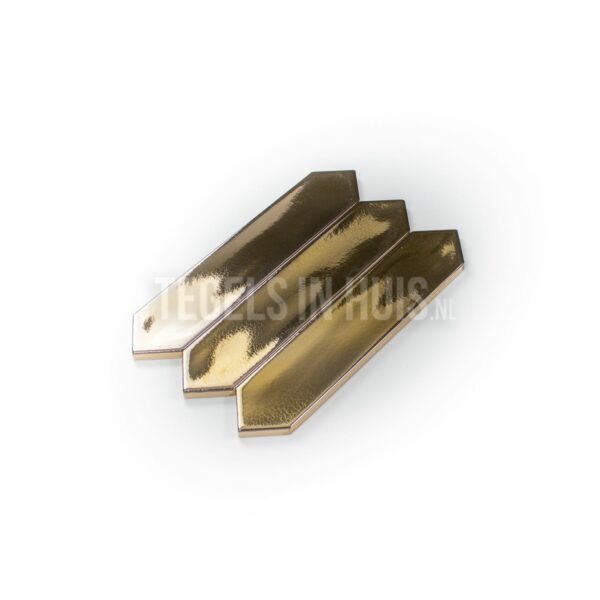 wandtegel hexagon lanse metallic goud 5x25