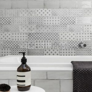 wandtegel life 10x20 nebbia decor mix grijs glans