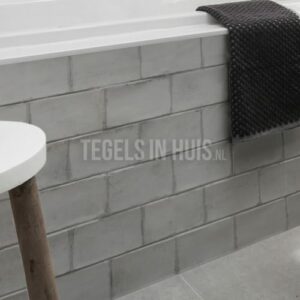 Wandtegel Life 10×20 Nebbia decor mix grijs glans