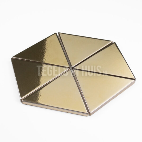 wandtegel scale triangolo driehoek goud glans 10.8x12.4 craquelé
