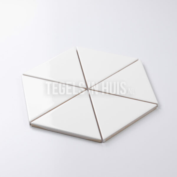 wandtegel scale triangolo driehoek wit glans 10.8x12.4