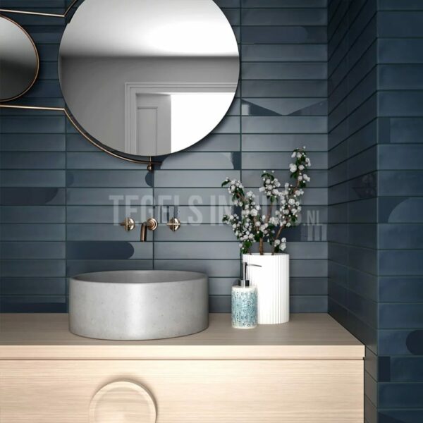 wandtegel wadi decor blauw 6x30