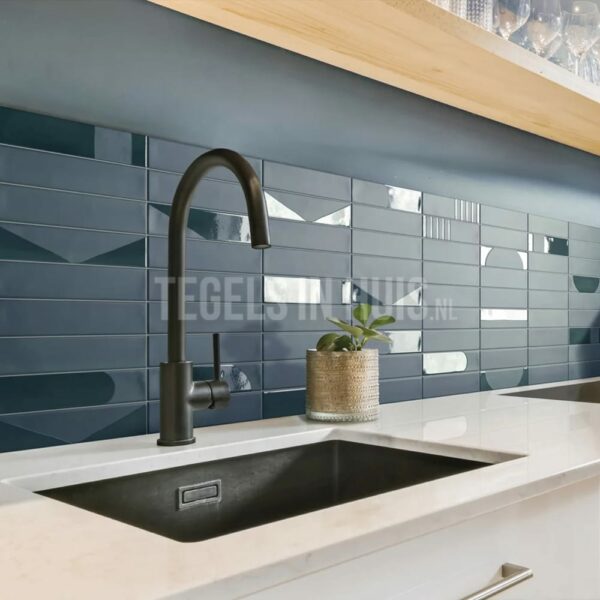 wandtegel wadi decor blauw 6x30