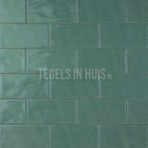 wandtegel cottage 7,5x15 glans jade groen handvormlook met rechte kanten